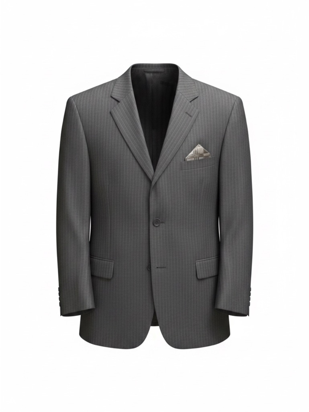 Vinci Men’s Fitted Pinstripe Blazer Gray Tailored Sport Coat Italy modern fit